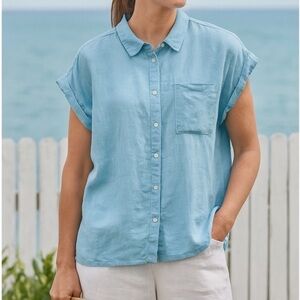 Orvis Sky Blue Classic Linen Blend Shirt